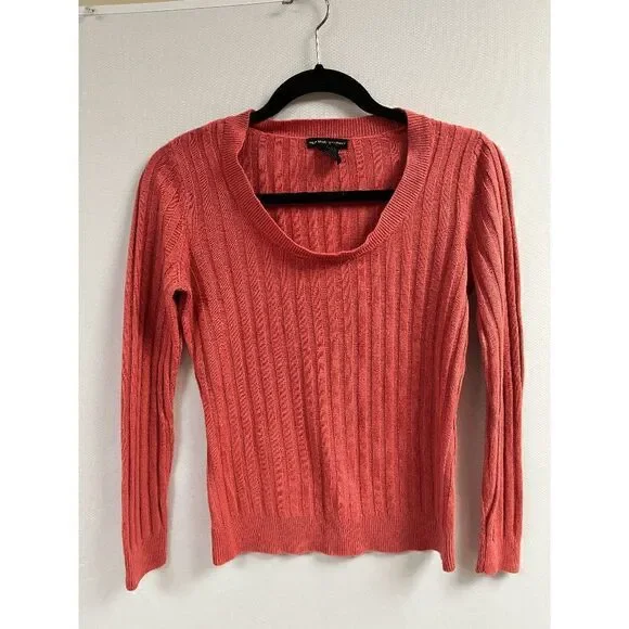 New York & Company Womens Pullover crew neck Ribbed Knit Sweater Red Size Small - Picture 4 of 4